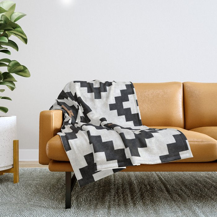 Urban Tribal Pattern No.16 - Aztec - Concrete and Wood Throw Blanket Gallery Image 1