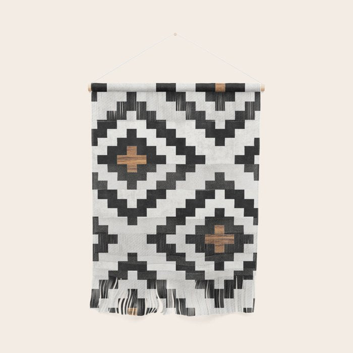 Urban Tribal Pattern No.16 - Aztec - Concrete and Wood Wall Hanging Gallery Image 1