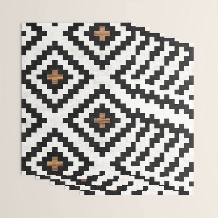 Urban Tribal Pattern No.16 - Aztec - Concrete and Wood Wrapping Paper Gallery Image 3