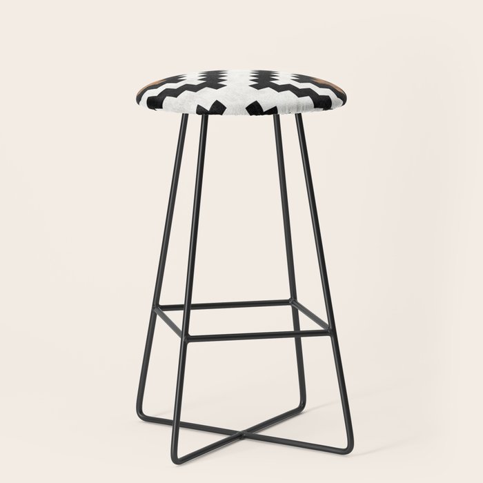 Urban Tribal Pattern No.16 - Aztec - Concrete and Wood Stool Gallery Image 1