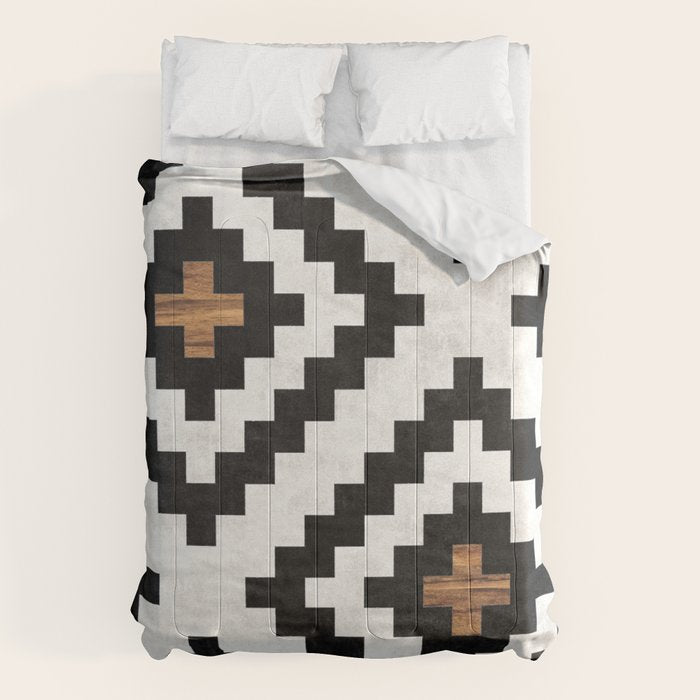 Urban Tribal Pattern No.16 - Aztec - Concrete and Wood Comforter Gallery Image 6