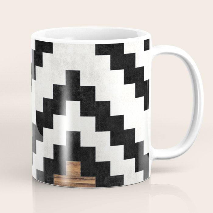 Urban Tribal Pattern No.16 - Aztec - Concrete and Wood Coffee Mug Gallery Image 1