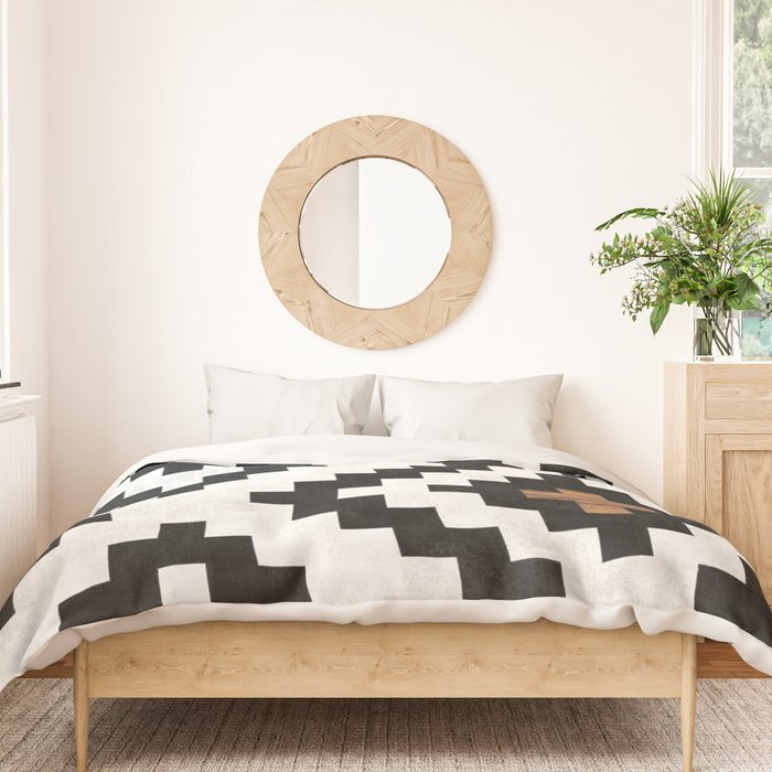 Urban Tribal Pattern No.16 - Aztec - Concrete and Wood Duvet Cover Gallery Image 3