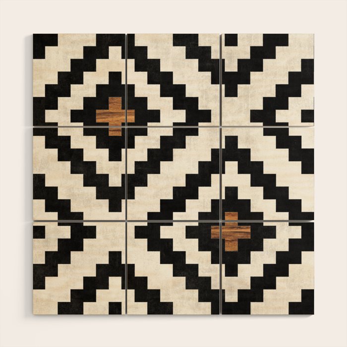 Urban Tribal Pattern No.16 - Aztec - Concrete and Wood Wood Wall Art Gallery Image 1