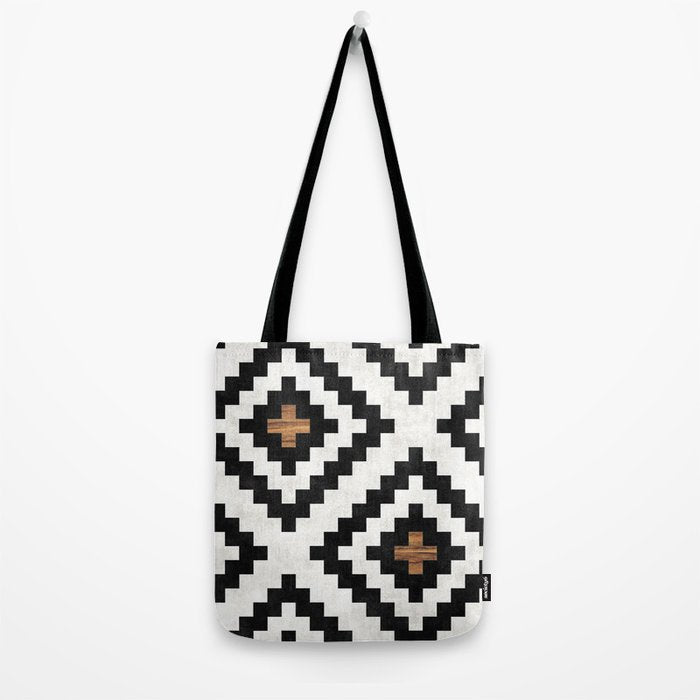 Urban Tribal Pattern No.16 - Aztec - Concrete and Wood Tote Bag Gallery Image 2