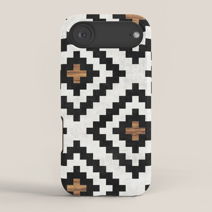 Urban Tribal Pattern No.16 - Aztec - Concrete and Wood iPhone Case Gallery Image 2