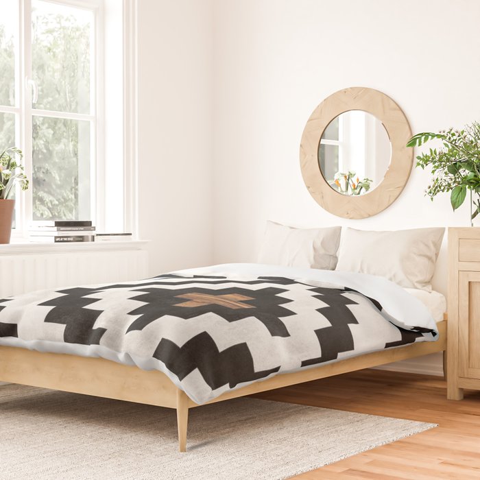 Urban Tribal Pattern No.16 - Aztec - Concrete and Wood Duvet Cover Gallery Image 2