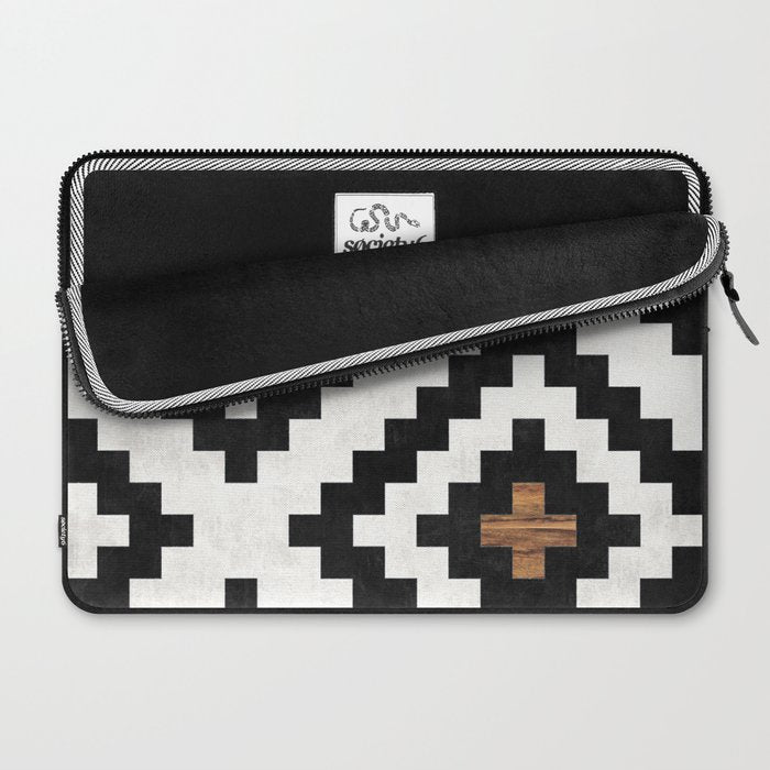 Urban Tribal Pattern No.16 - Aztec - Concrete and Wood Laptop Sleeve Gallery Image 2