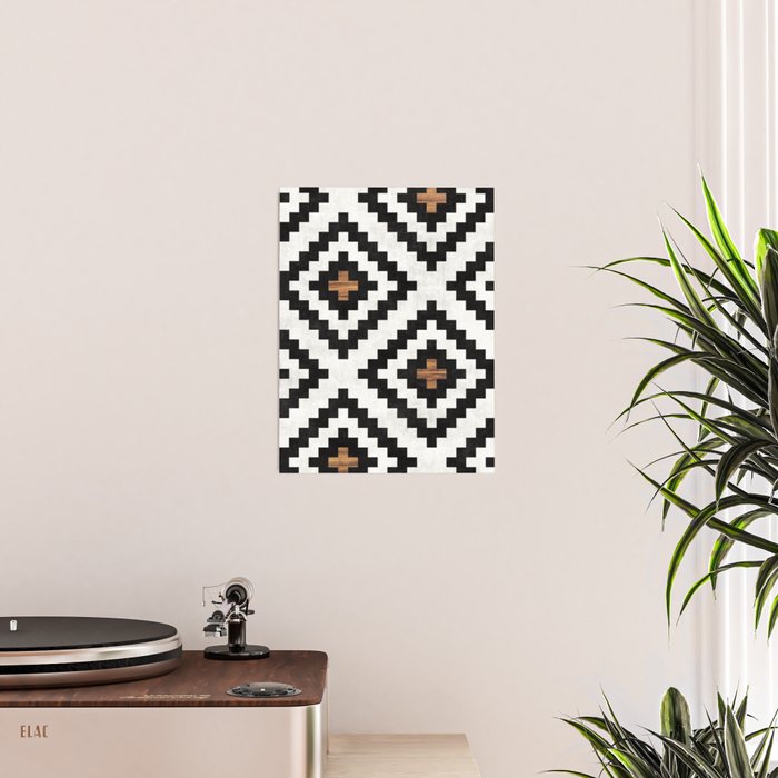 Urban Tribal Pattern No.16 - Aztec - Concrete and Wood Poster Gallery Image 2