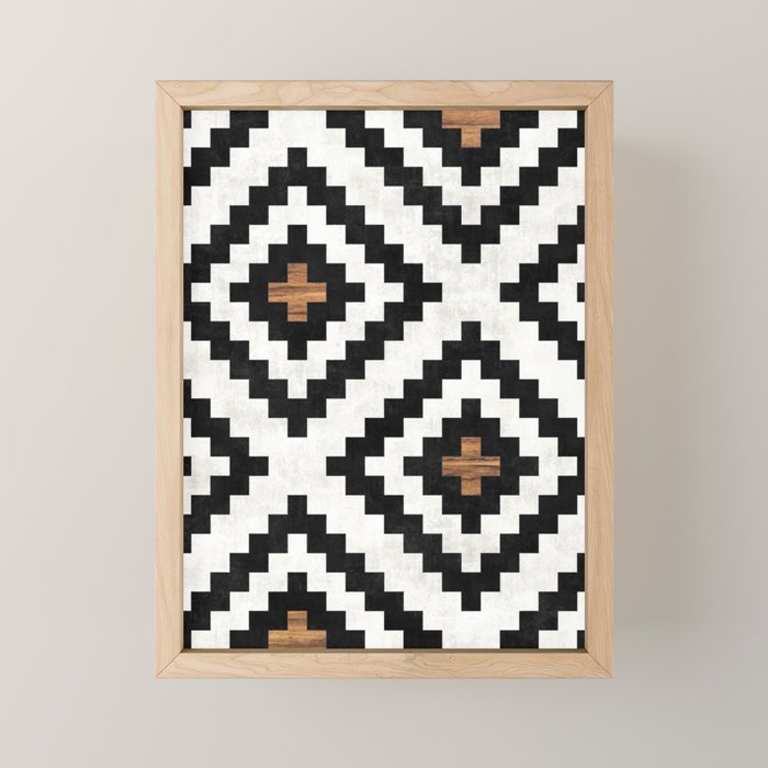Urban Tribal Pattern No.16 - Aztec - Concrete and Wood Mini Art Print Gallery Image 1