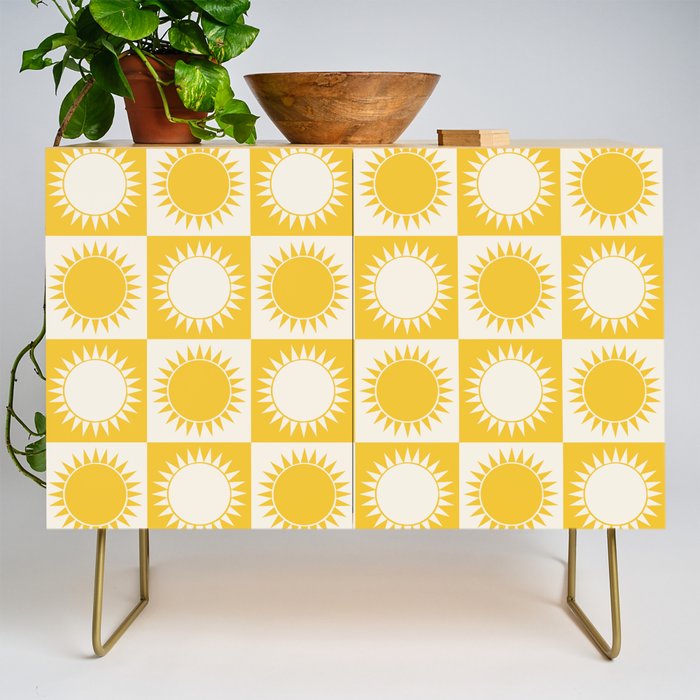 Sunshine Check - yellow Credenza Gallery Image 1