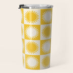 Sunshine Check - yellow Travel Mug Gallery Image 3