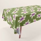 Olive and Purple - Retro Daisies  Tablecloth Gallery Image 1