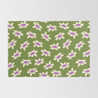 Olive and Purple - Retro Daisies  Rug Gallery Image 2