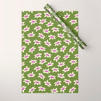 Olive and Purple - Retro Daisies  Wrapping Paper Gallery Image 1