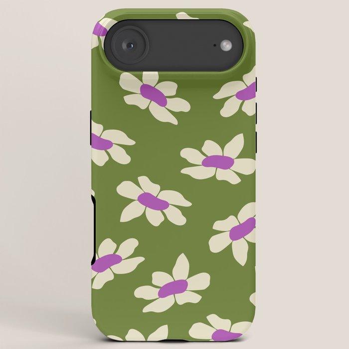 Olive and Purple - Retro Daisies  iPhone Case Gallery Image 6