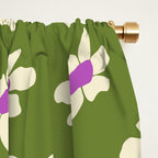 Olive and Purple - Retro Daisies  Window Curtain Gallery Image 2