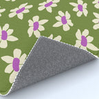 Olive and Purple - Retro Daisies  Rug Gallery Image 4
