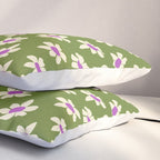 Olive and Purple - Retro Daisies  Pillow Sham Gallery Image 3
