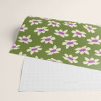 Olive and Purple - Retro Daisies  Wrapping Paper Gallery Image 2