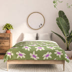 Olive and Purple - Retro Daisies  Comforter Gallery Image 3