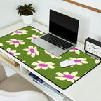 Olive and Purple - Retro Daisies  Desk Mat Gallery Image 2