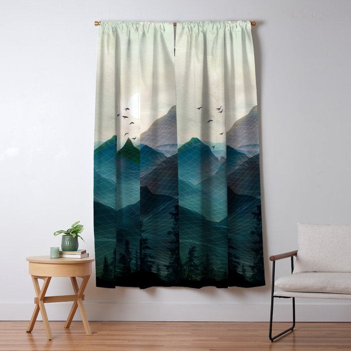 Mountain Sunrise II Window Curtain Gallery Image 1