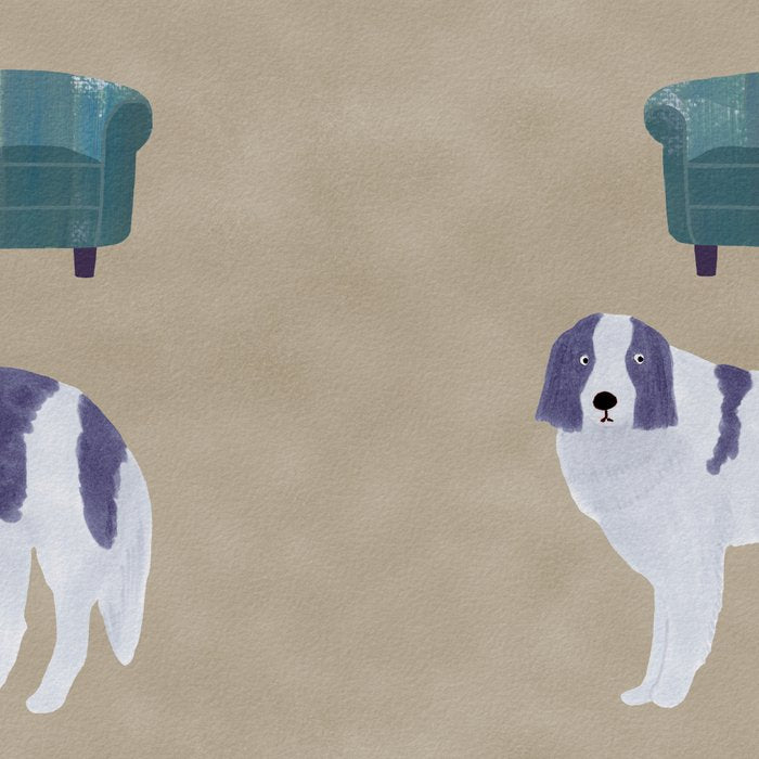 Dog and a Sofa - Purple and Beige Coffee Mug Gallery Image 2