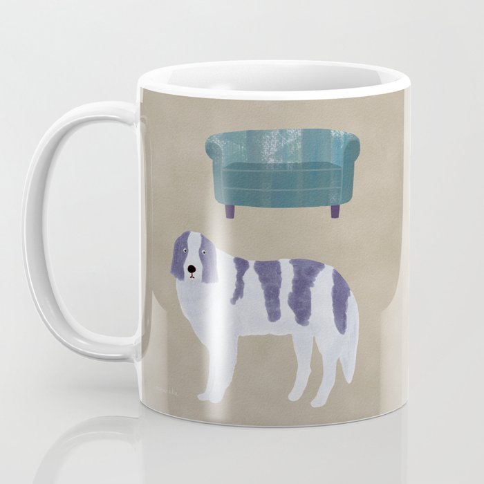 Dog and a Sofa - Purple and Beige Coffee Mug Gallery Image 3