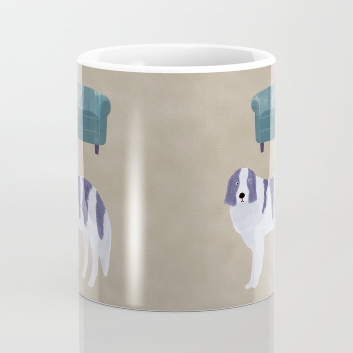 Dog and a Sofa - Purple and Beige Coffee Mug Gallery Image 4