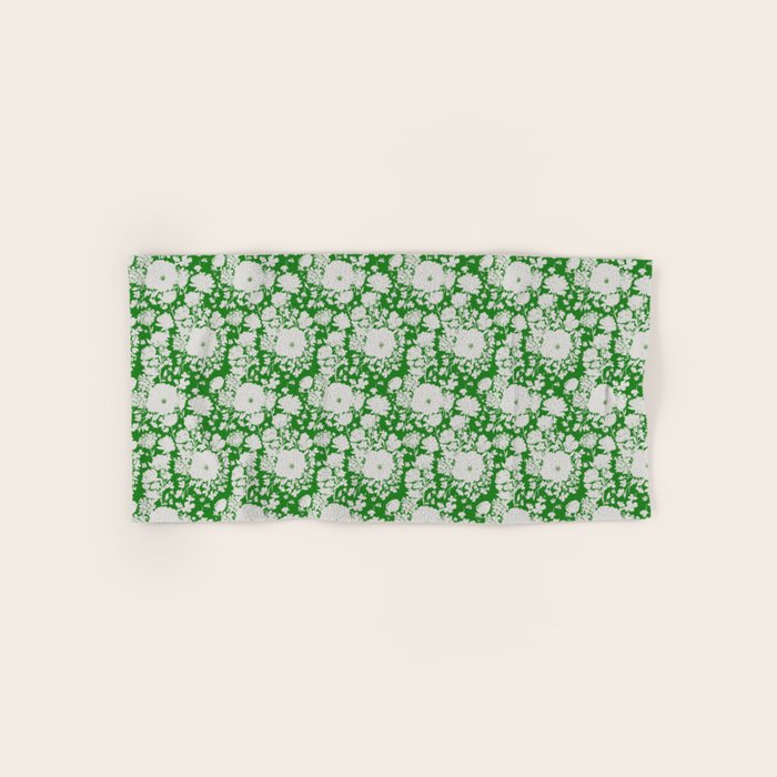 White Beauty on Green Bath Towel Gallery Image 1