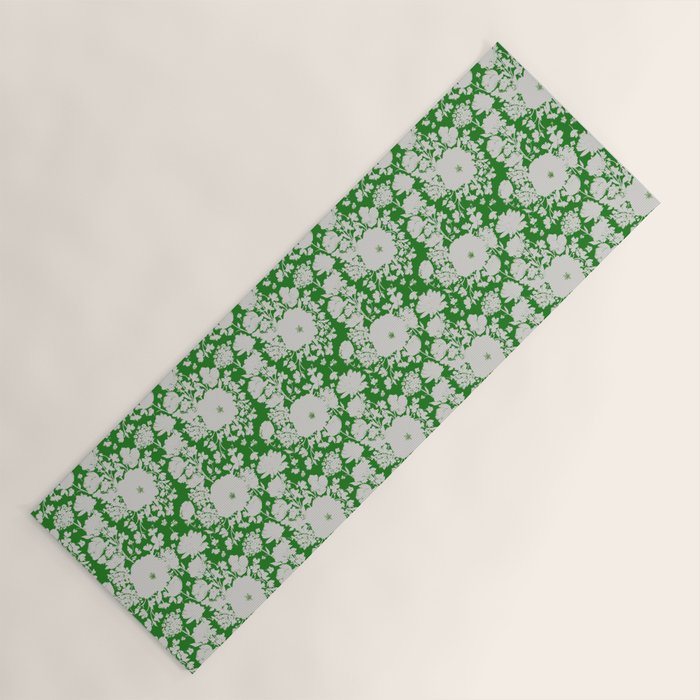 White Beauty on Green Yoga Mat Gallery Image 1