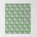 White Beauty on Green Throw Blanket Gallery Image 2