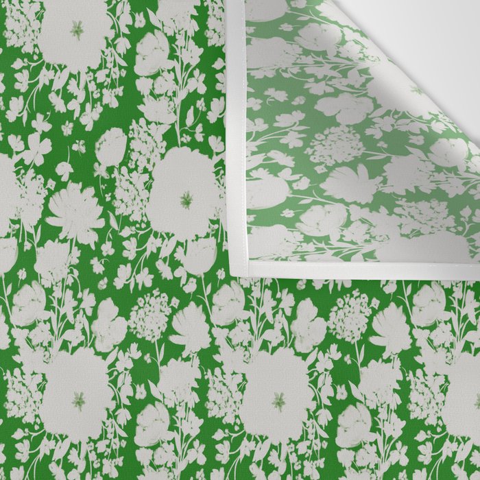 White Beauty on Green Wall Tapestry Gallery Image 3