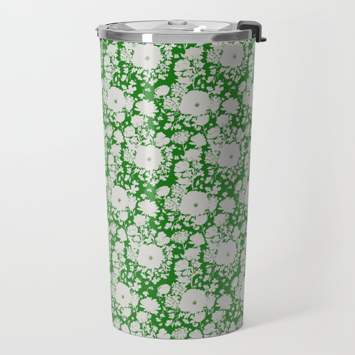 White Beauty on Green Travel Mug Gallery Image 2