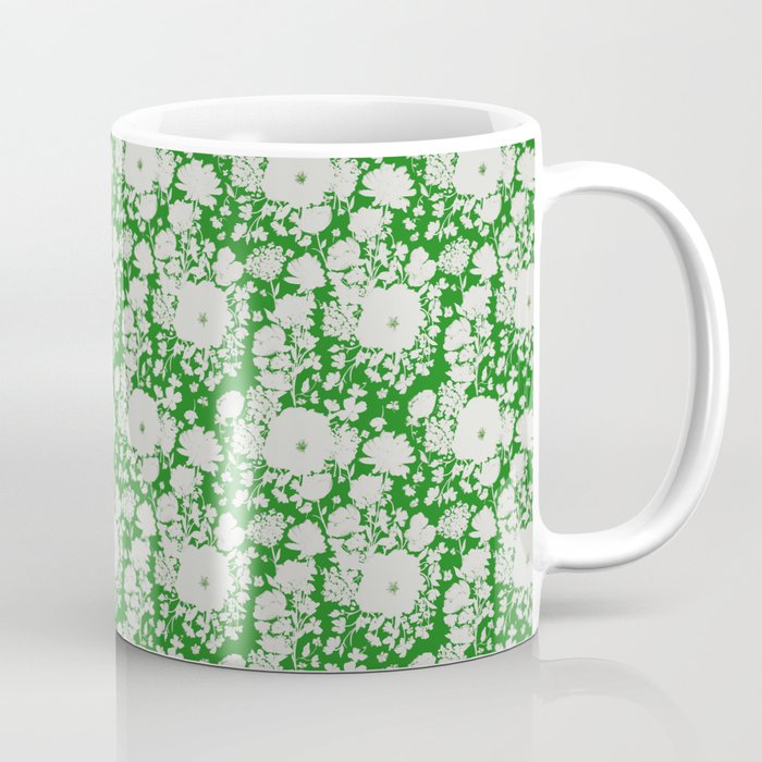 White Beauty on Green Coffee Mug Gallery Image 1