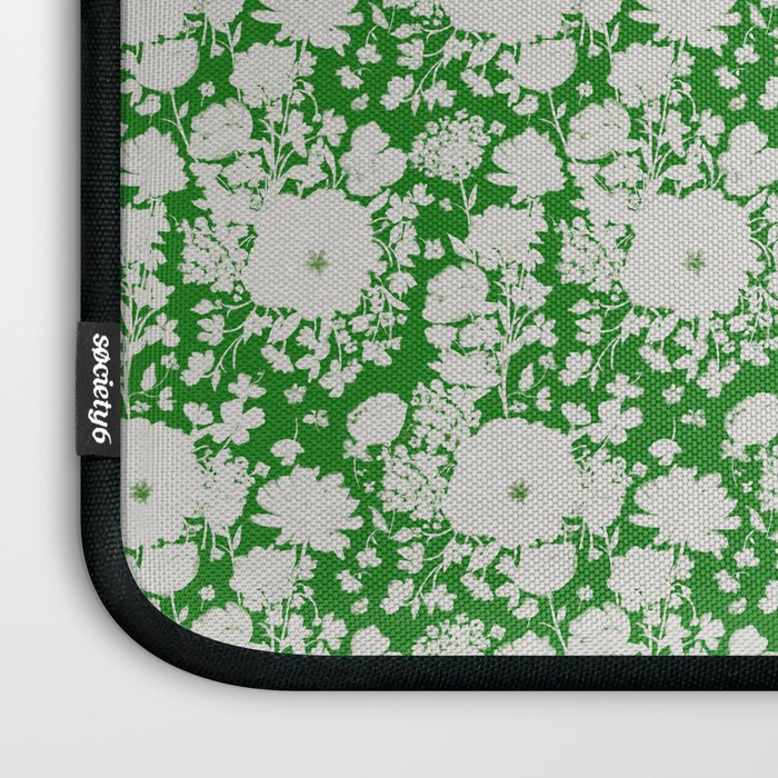 White Beauty on Green Laptop Sleeve Gallery Image 3