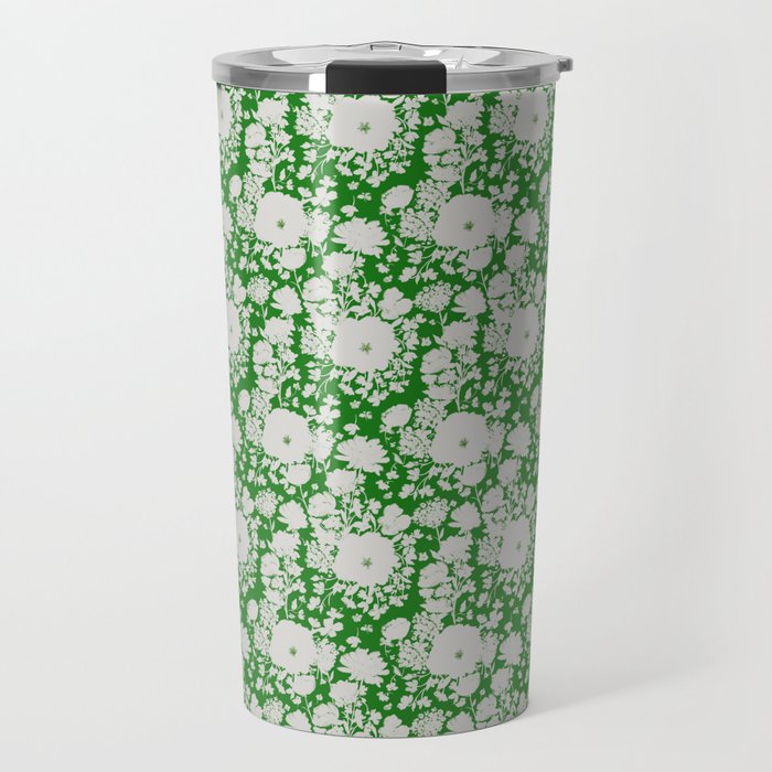White Beauty on Green Travel Mug Gallery Image 1