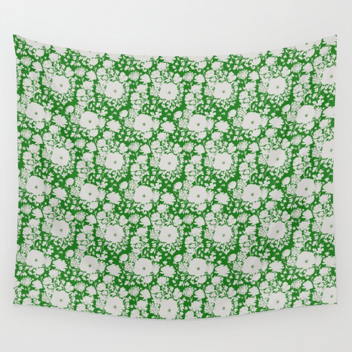 White Beauty on Green Wall Tapestry Gallery Image 4