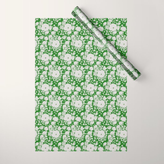 White Beauty on Green Wrapping Paper Gallery Image 1