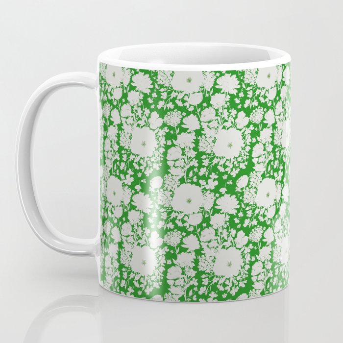 White Beauty on Green Coffee Mug Gallery Image 3
