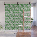 White Beauty on Green Wall Mural Gallery Image 1