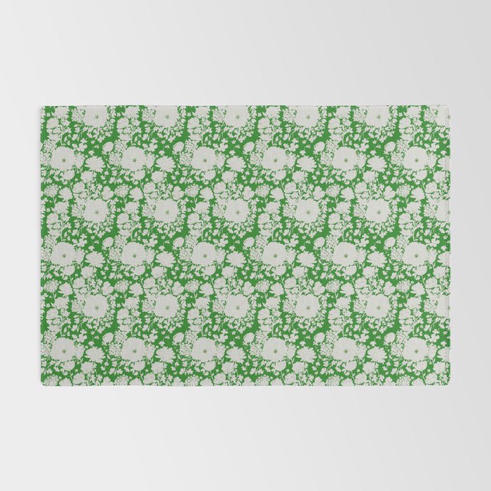 White Beauty on Green Rug Gallery Image 2
