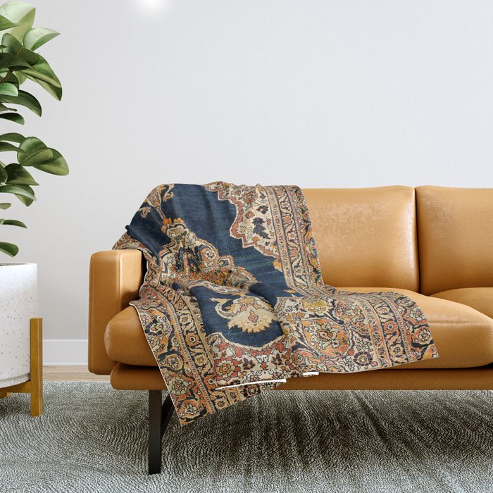 Tabriz Azerbaijan Northwest Persian Rug Print Throw Blanket Gallery Image 1