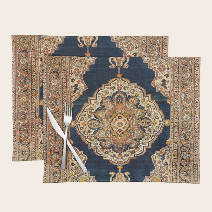 Tabriz Azerbaijan Northwest Persian Rug Print Placemat Gallery Image 1