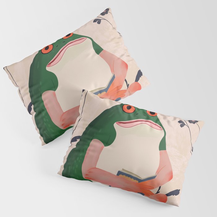 The Bookish Frog Pillow Sham Gallery Image 1
