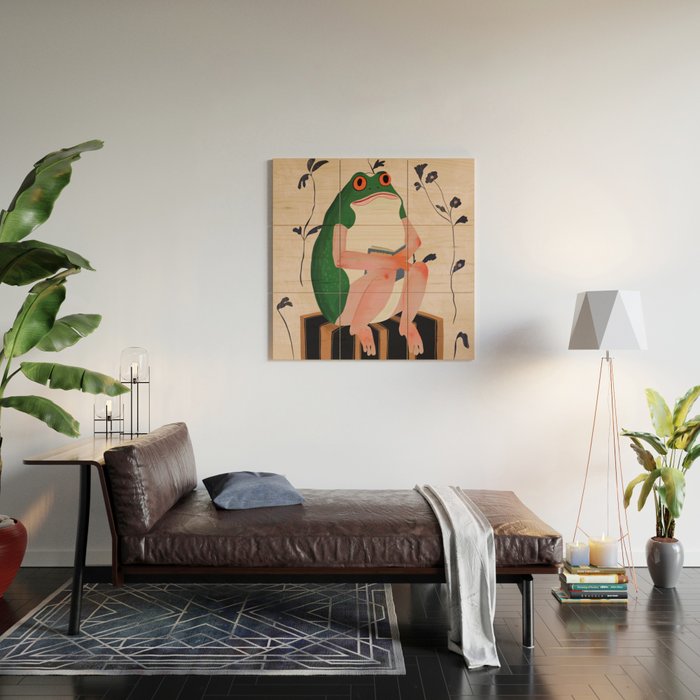 The Bookish Frog Wood Wall Art Gallery Image 2