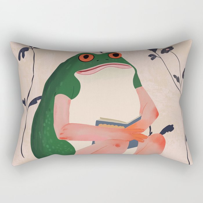 The Bookish Frog Rectangular Pillow Gallery Image 2