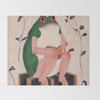 The Bookish Frog Throw Blanket Gallery Image 2