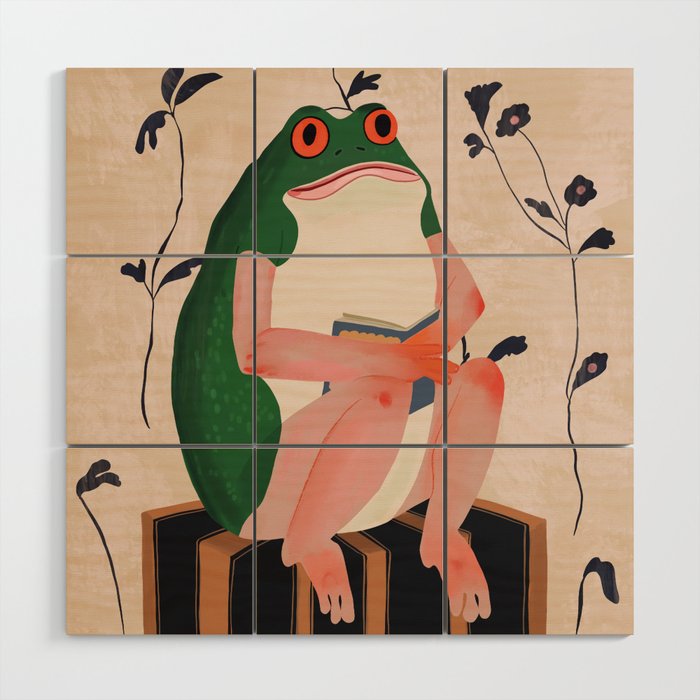 The Bookish Frog Wood Wall Art Gallery Image 1